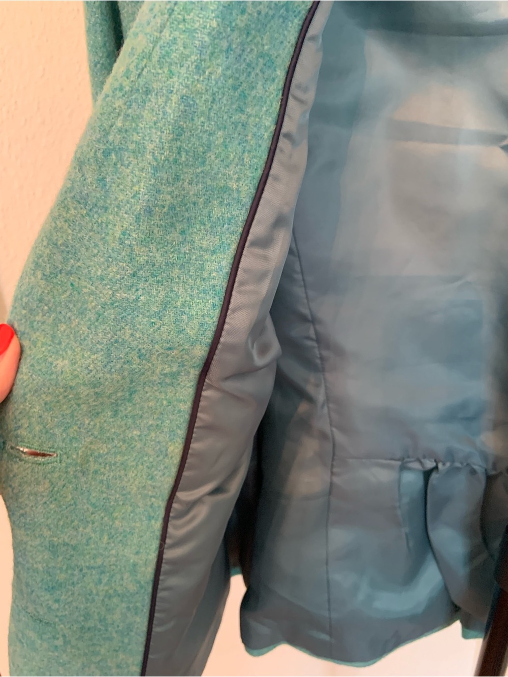 Talbots Teal Wool-Blend Women’s Blazer Classic Tailored Jacket - Picture 15 of 16